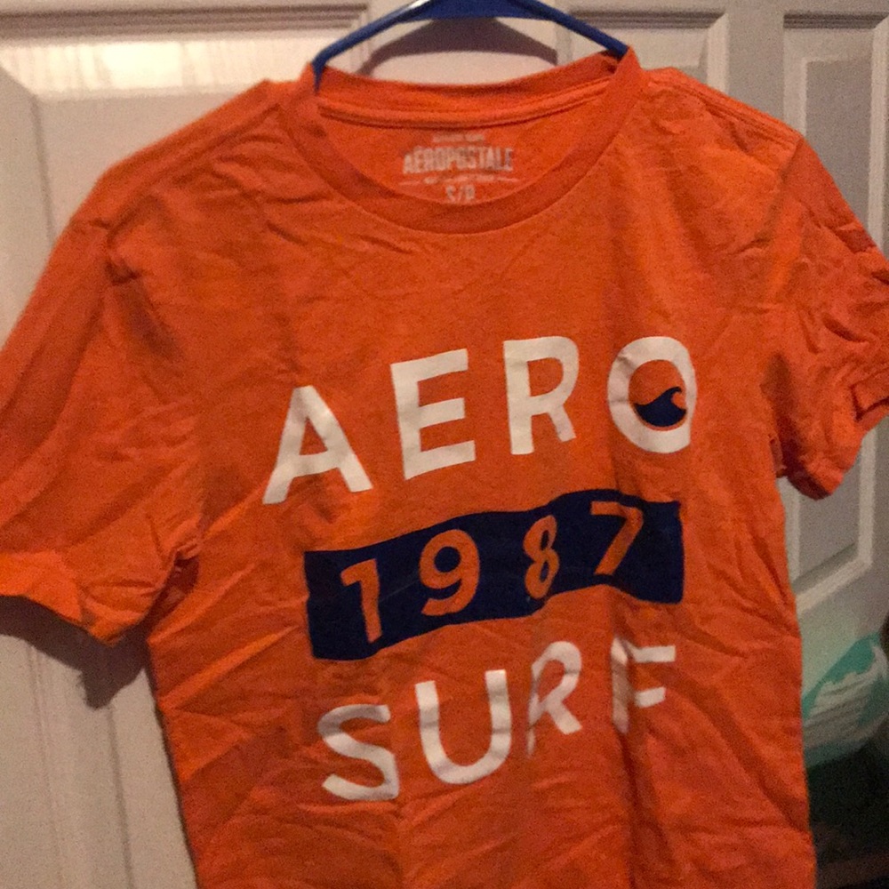 Mens Aeropostale Orange Small Surf T-Shirt Small